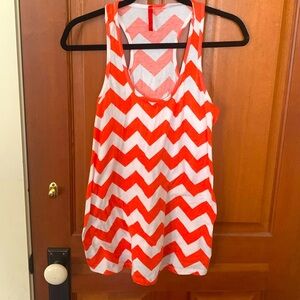 White Orange Small Maternity Top Geometric Pattern